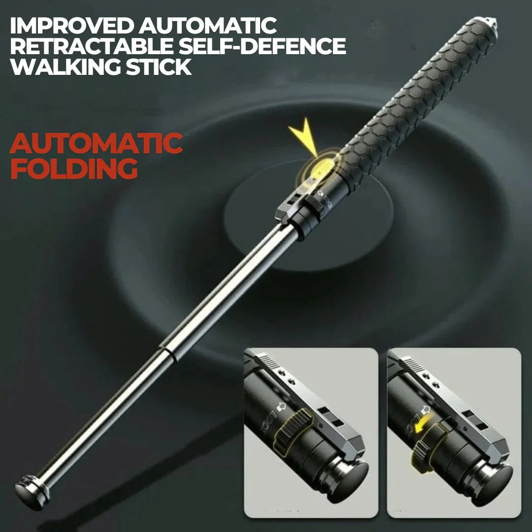 Walking Stick Automatic Folding Ergonomic Anti-Slip Grip