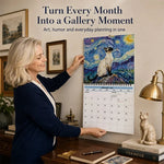 Wall Calendar 2027 Cat Painting Illustrations With Notes Section