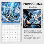 Wall Calendar Fantasy Dragon Artwork 2027 Edition Spiral-Bound