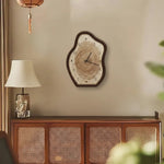 Wall Clock Irregular Wood-Inspired Design Silent Movement