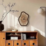 Wall Clock Irregular Wood-Inspired Design Silent Movement