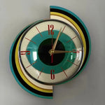 Wall Clock Mid-Century Sunburst Silent Battery-Powered Movement