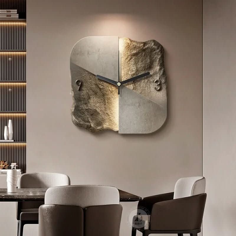 Wall Clock Sandstone Effect 3D Relief Silent Quartz Movement