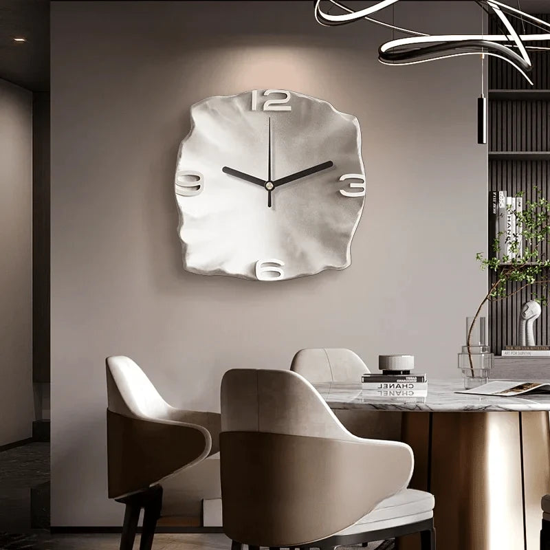 Wall Clock Sandstone Effect 3D Relief Silent Quartz Movement