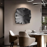 Wall Clock Sandstone Effect 3D Relief Silent Quartz Movement