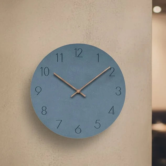 Wall Clock Silent Non-Ticking Walnut Wood Hands