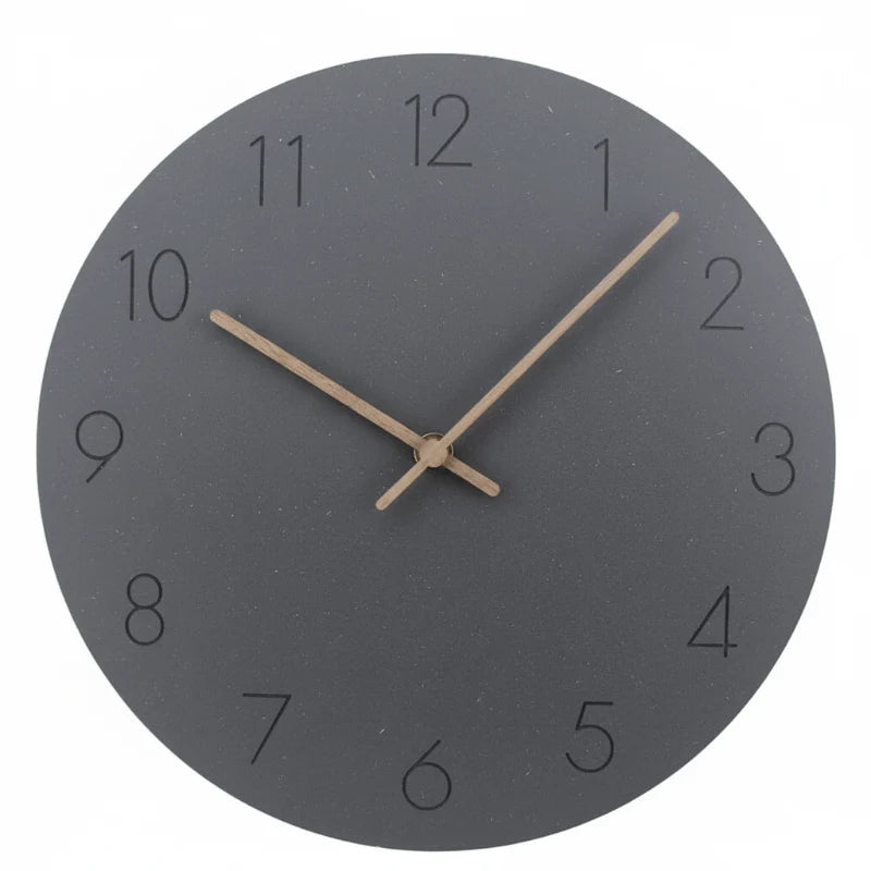 Wall Clock Silent Non-Ticking Walnut Wood Hands