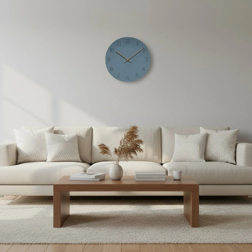 Wall Clock Silent Non-Ticking Walnut Wood Hands