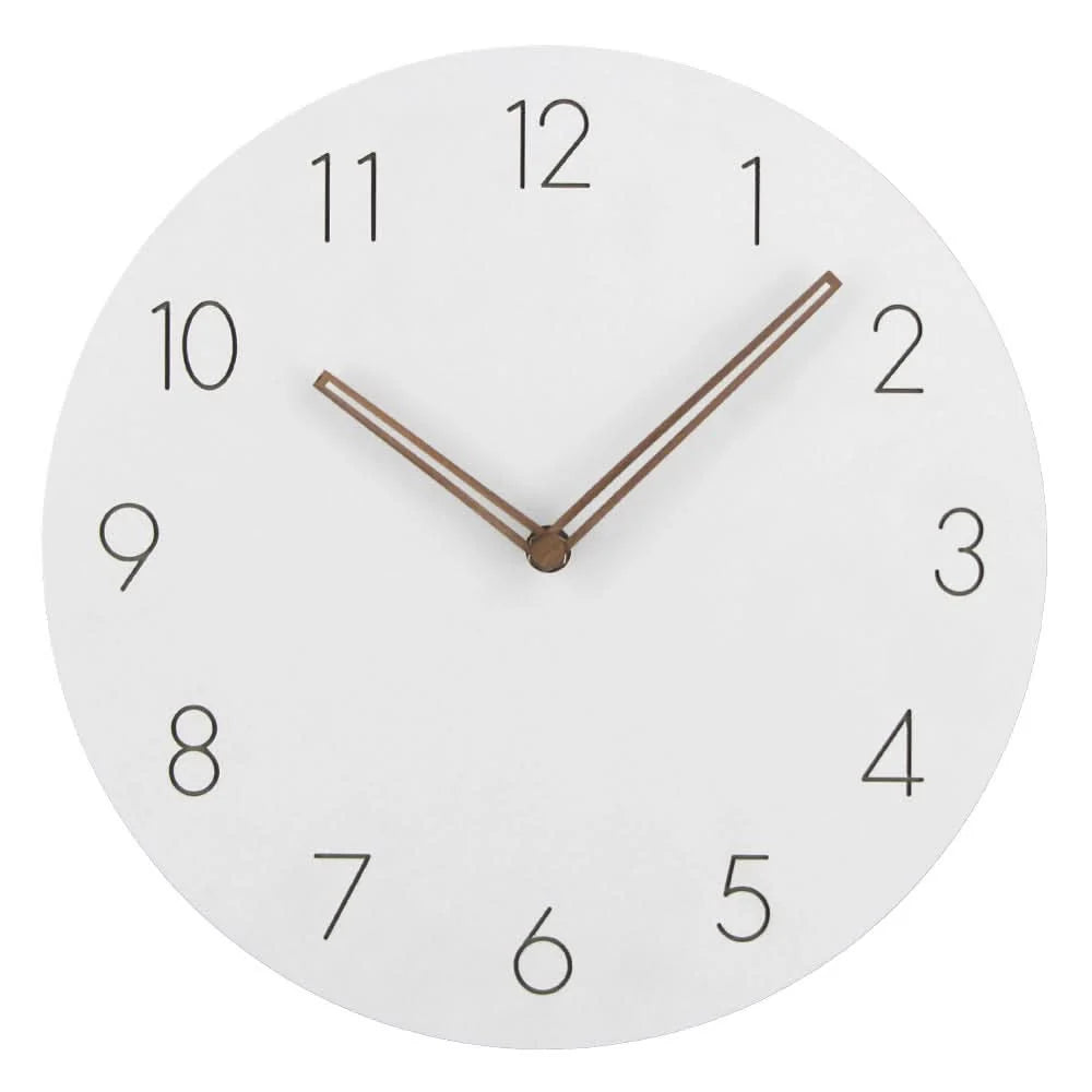 Wall Clock Silent Non-Ticking Walnut Wood Hands