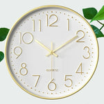 Wall Clock Silent Quartz Movement 12-Inch Easy-Read Dial