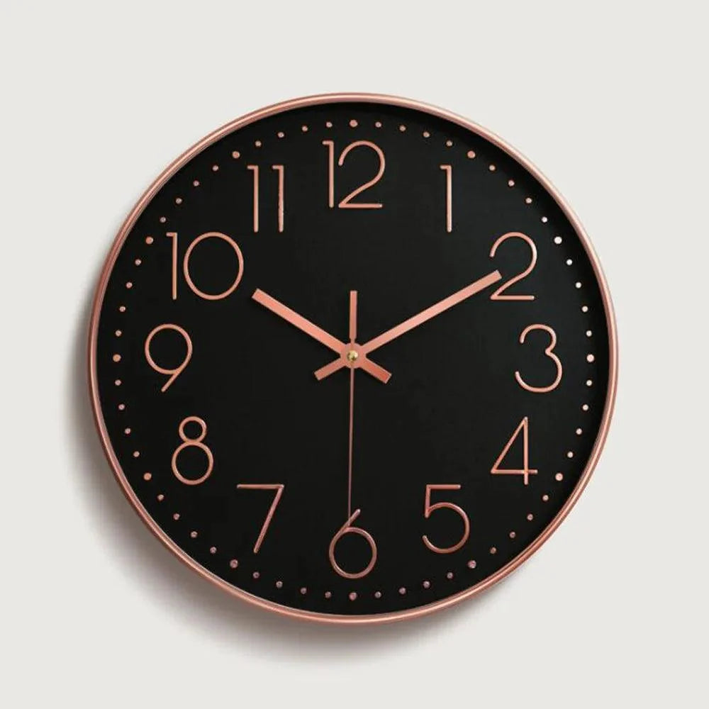 Wall Clock Silent Quartz Movement 12-Inch Easy-Read Dial