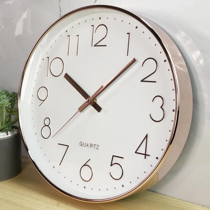 Wall Clock Silent Quartz Movement 12-Inch Easy-Read Dial
