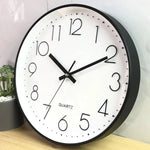 Wall Clock Silent Quartz Movement 12-Inch Easy-Read Dial