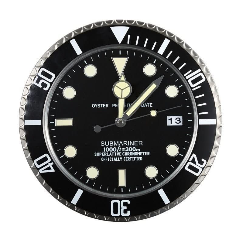 Wall Clock Silent Stainless Steel Luminous Hands