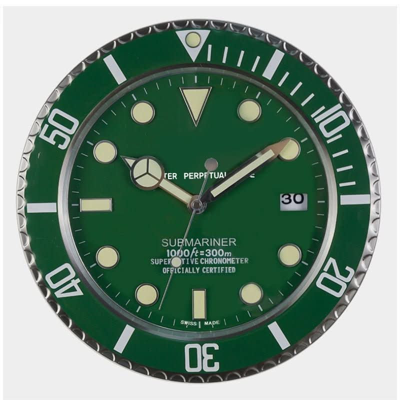 Wall Clock Silent Stainless Steel Luminous Hands