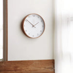 Wall Clock Solid Wood & Clear Glass Scandinavian Style