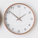 Wall Clock Solid Wood & Clear Glass Scandinavian Style