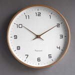 Wall Clock Solid Wood Silent Quartz Movement Clear Numerals