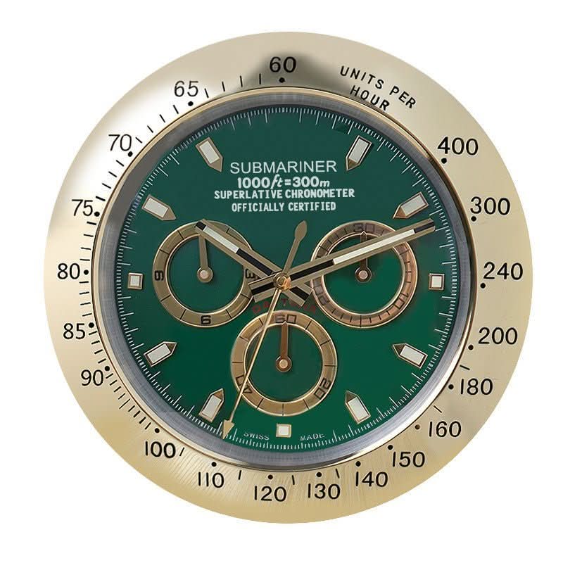 Wall Clock Stainless Steel Silent Quartz Luminous Hands