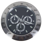 Wall Clock Stainless Steel Silent Quartz Luminous Hands