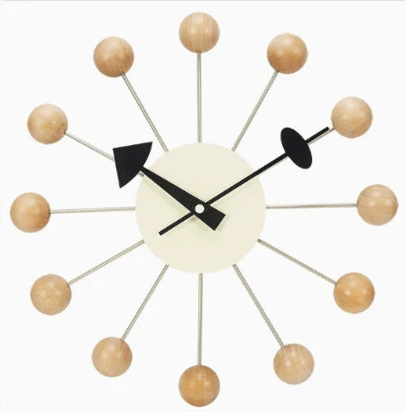 Wall Clock Sunburst Design Silent Quartz Movement 12.6-Inch