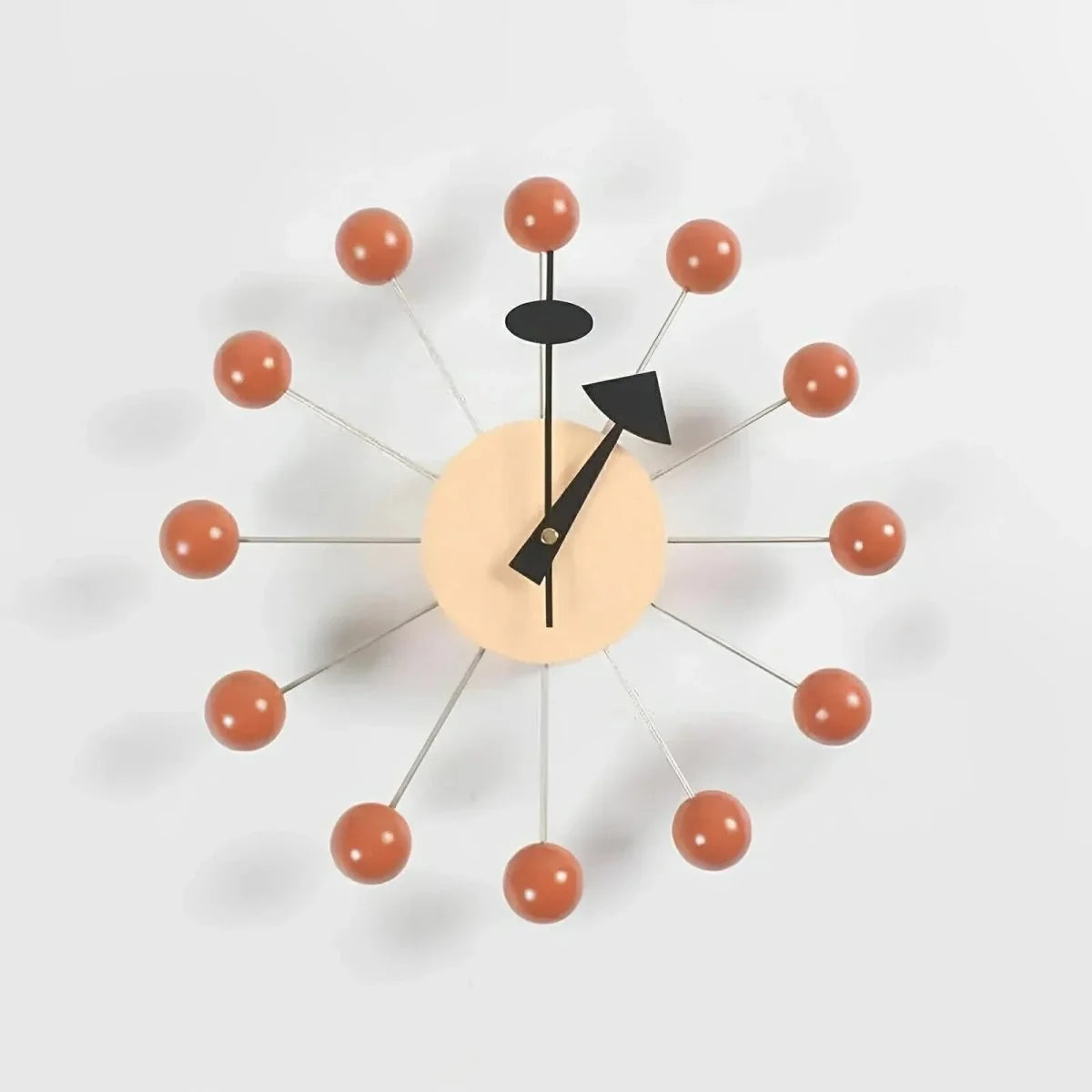 Wall Clock Sunburst Design Silent Quartz Movement 12.6-Inch