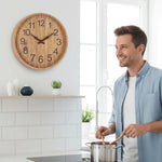 Wall Clock Wooden Silent Quartz Movement 11.8-Inch