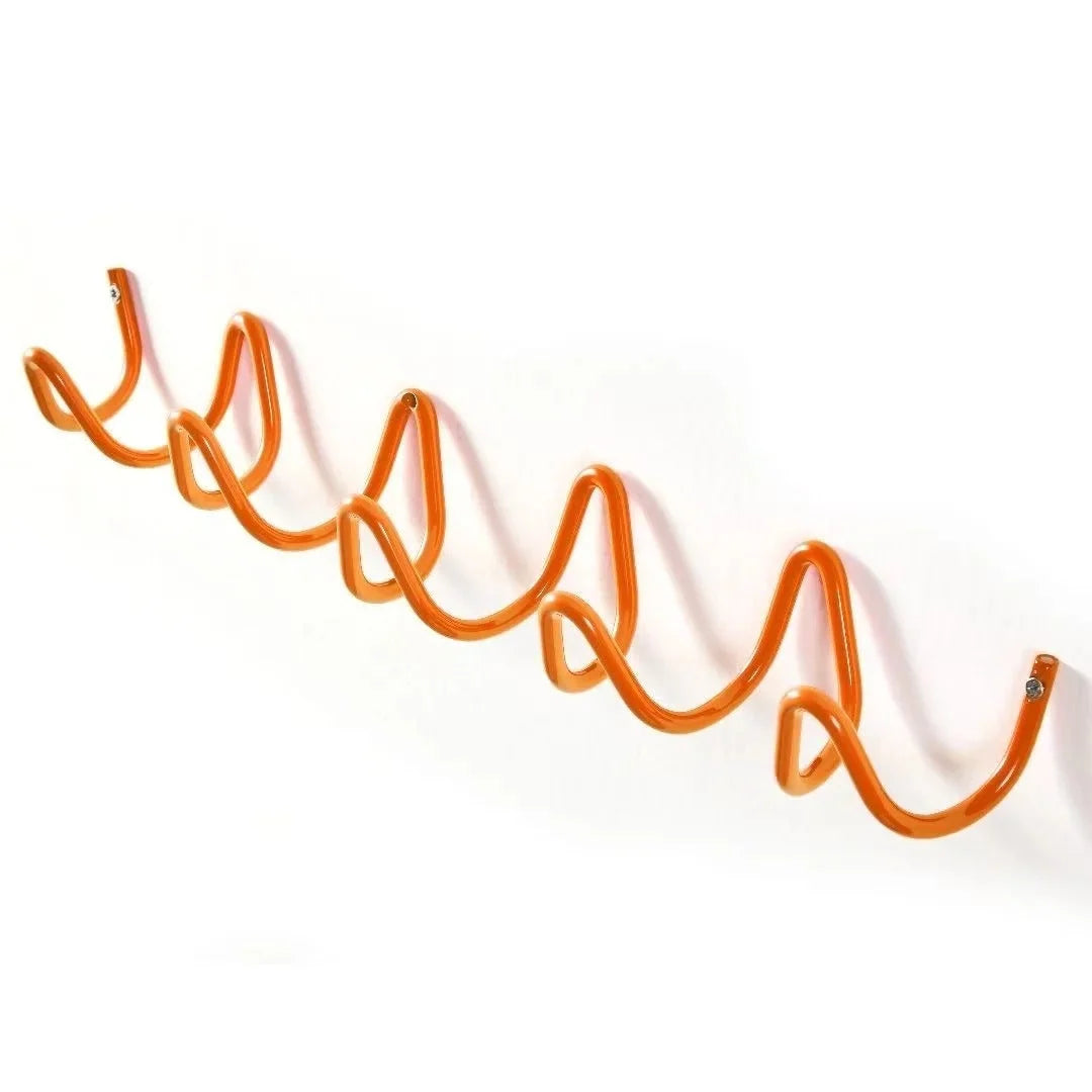 Wall Coat Rack Wrought Iron Wavy Design Wall-Mounted