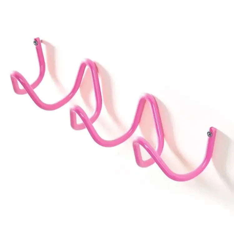 Wall Coat Rack Wrought Iron Wavy Design Wall-Mounted