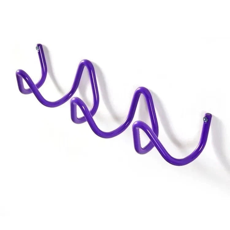 Wall Coat Rack Wrought Iron Wavy Design Wall-Mounted
