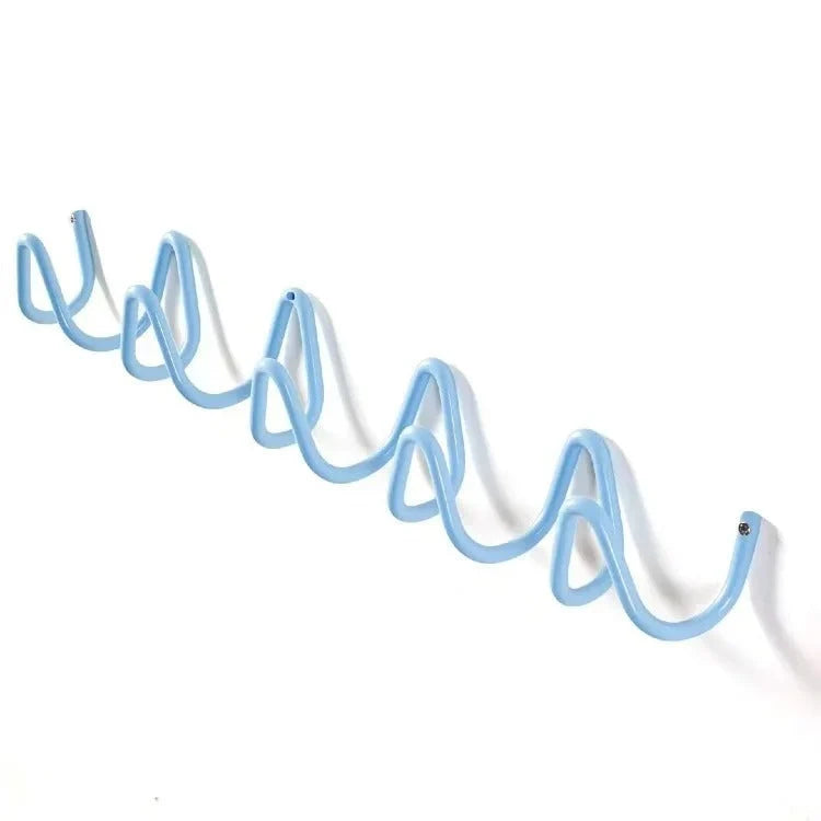 Wall Coat Rack Wrought Iron Wavy Design Wall-Mounted
