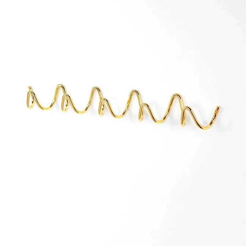 Wall Coat Rack Wrought Iron Wavy Design Wall-Mounted
