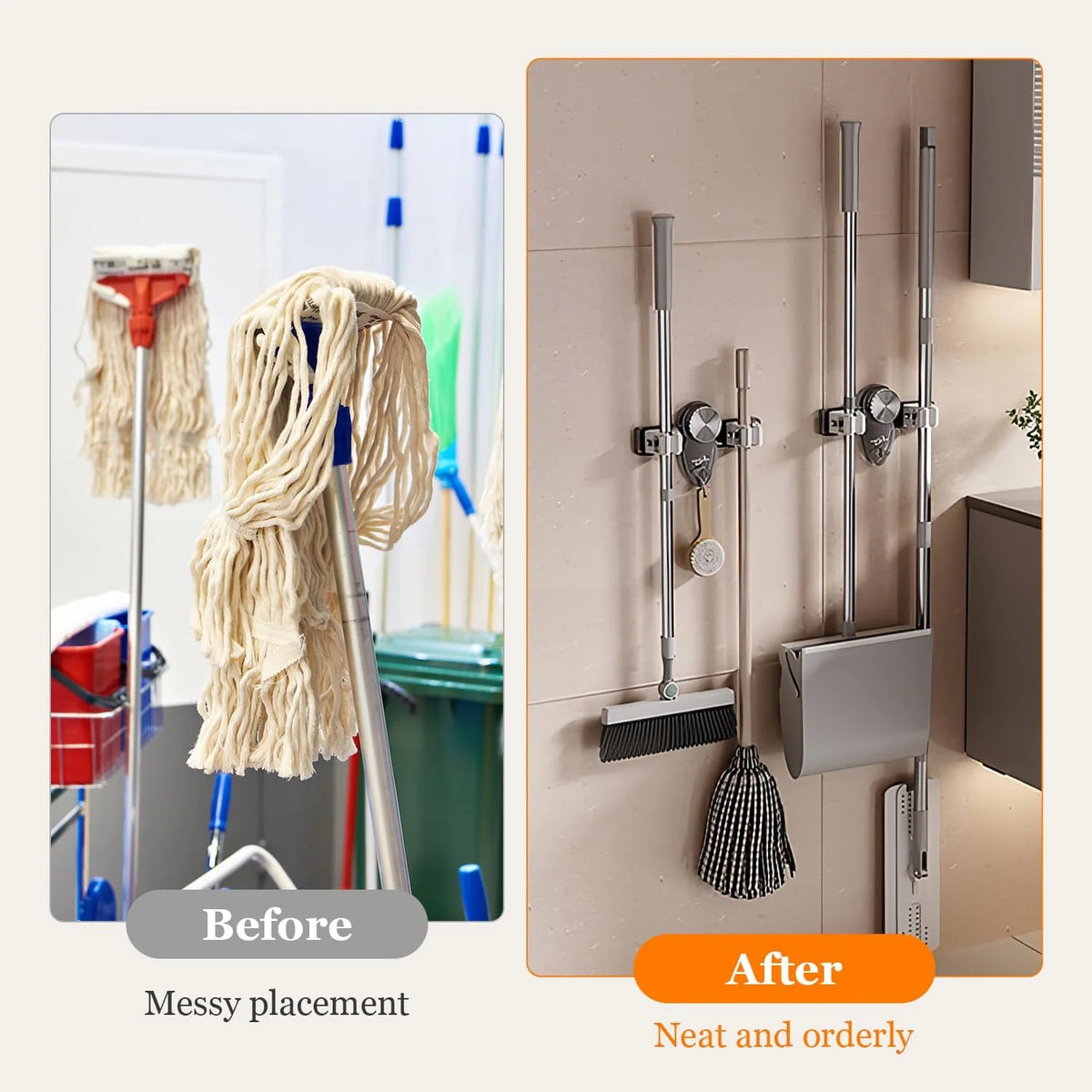 Wall Grip Organizer Rack No-Drill Suction Multi-Hook