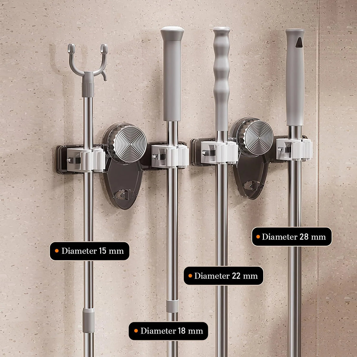 Wall Grip Organizer Rack No-Drill Suction Multi-Hook