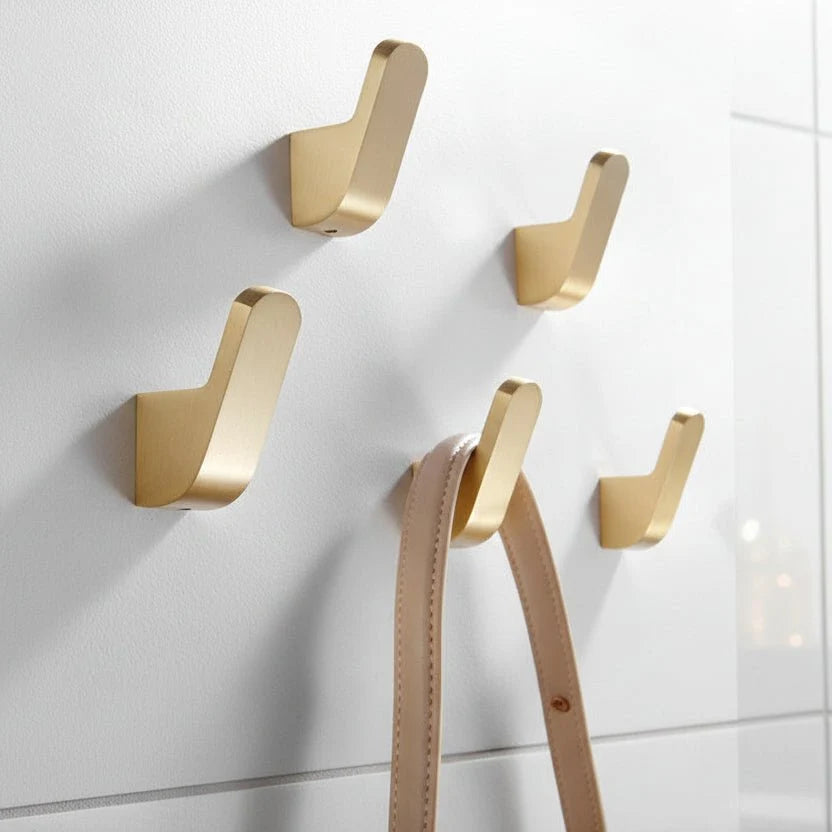 Wall Hook Brass Space-Saving Gold Finish