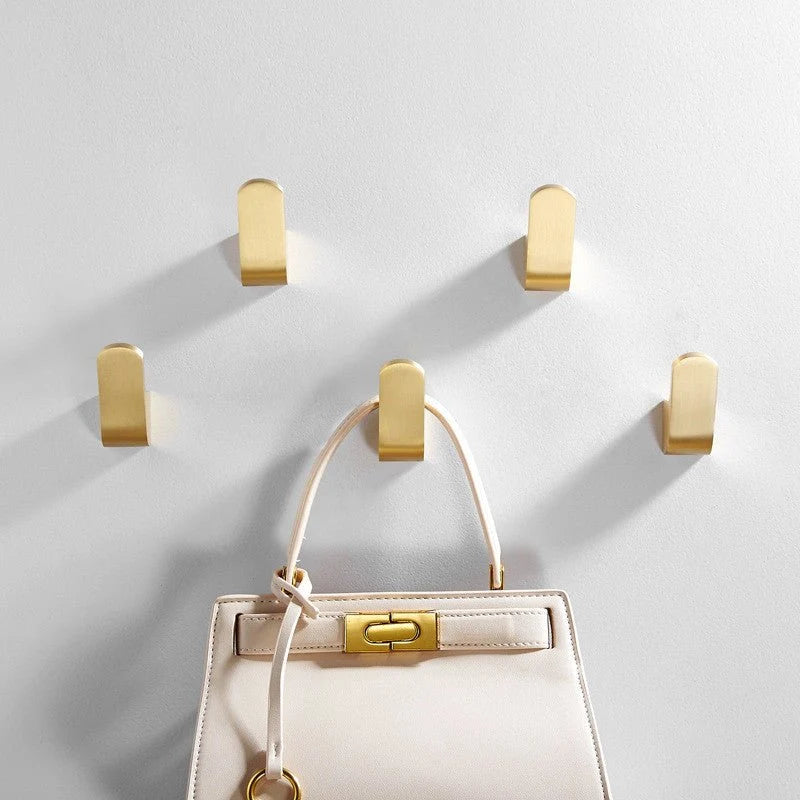 Wall Hook Brass Space-Saving Gold Finish