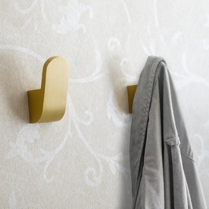 Wall Hook Brass Space-Saving Gold Finish