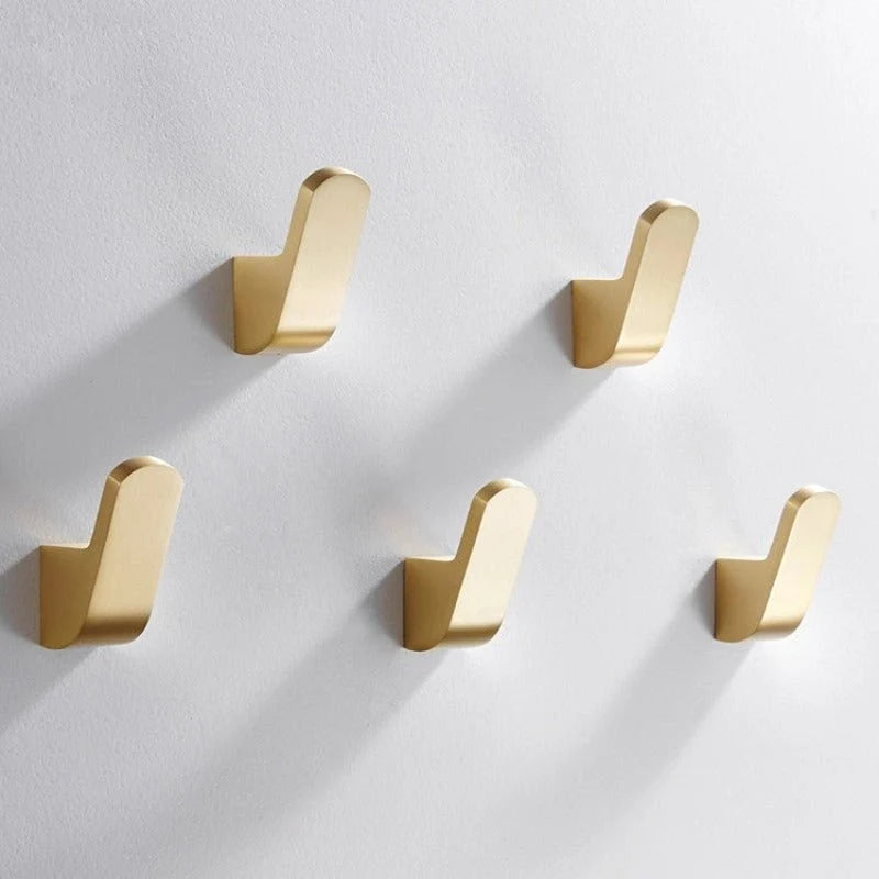 Wall Hook Brass Space-Saving Gold Finish