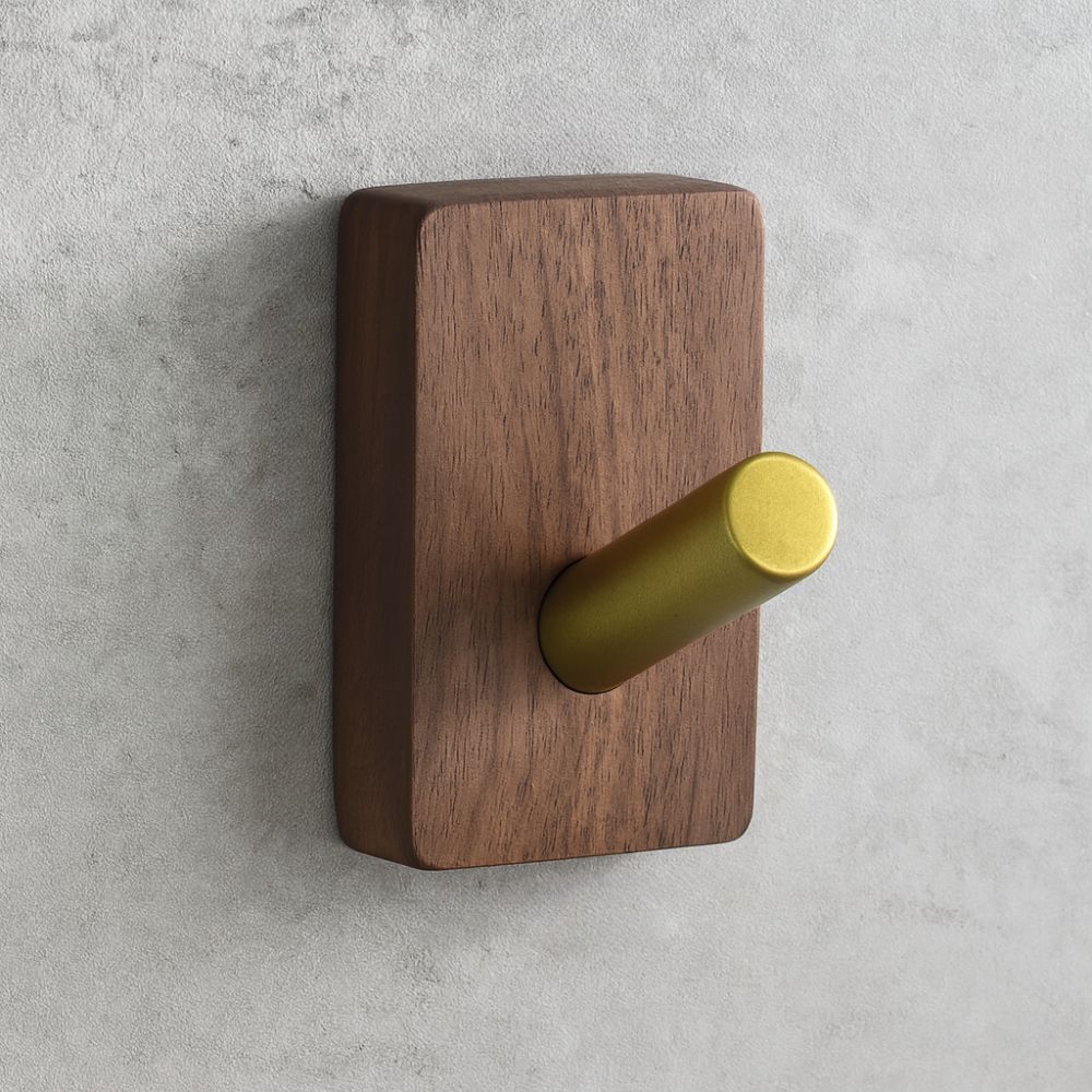Wall Hook Organizer Wood Self-Adhesive Mounting