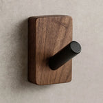 Wall Hook Organizer Wood Self-Adhesive No-Drill Mounting