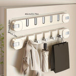 Wall Hook Rack No-Drill Suction Mount 5 Hooks