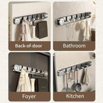 Wall Hook Rack No-Drill Suction Mount 5 Hooks