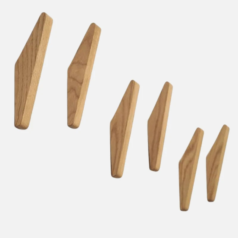 Wall Hook Set Solid Wood Two-Tone Design
