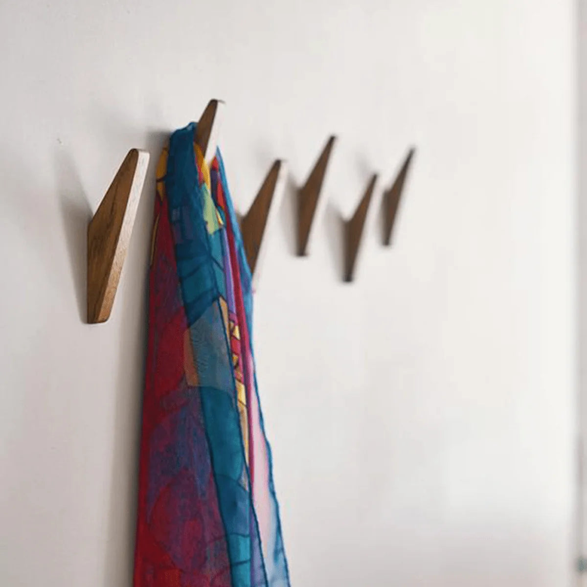 Wall Hook Set Solid Wood Two-Tone Design