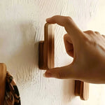 Wall Hook Set Wooden Space-Saving Set of 4