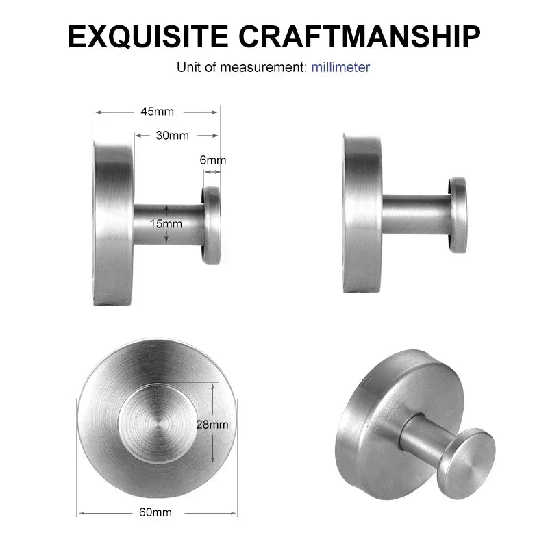 Wall Hook Stainless Steel Twist-Lock Suction Mount 15 Lb