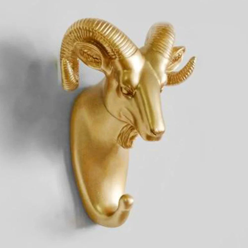 Wall Hooks Gold Metal Animal Design Decorative Storage Hooks