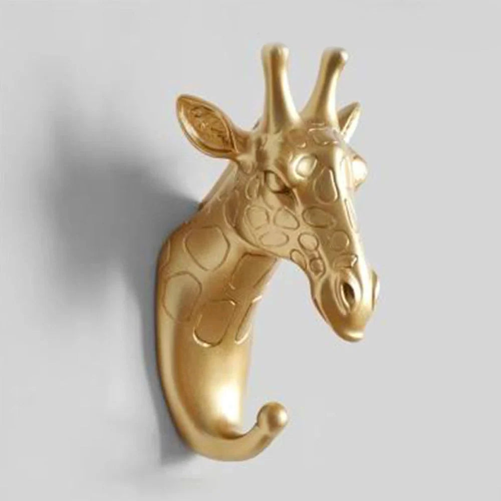 Wall Hooks Gold Metal Animal Design Decorative Storage Hooks