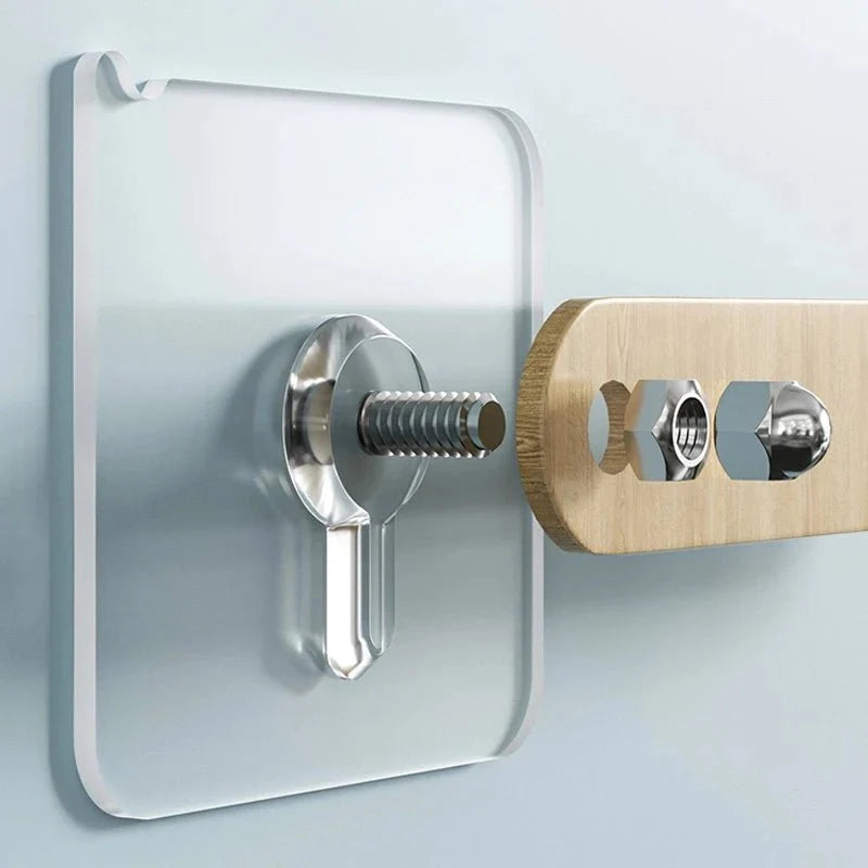 Wall Hooks Transparent Self-Adhesive Residue-Free Set of 10