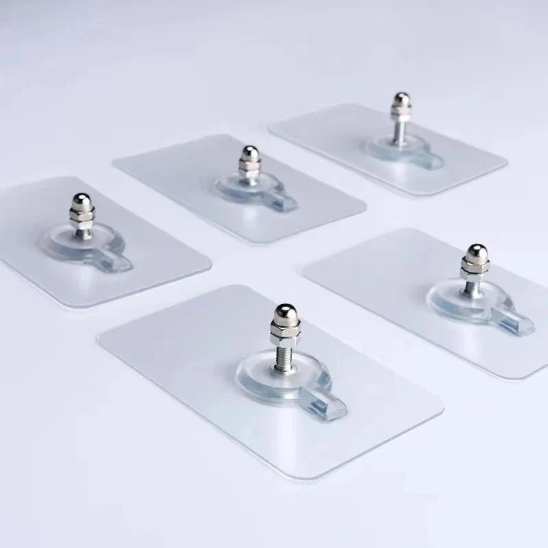 Wall Hooks Transparent Self-Adhesive Residue-Free Set of 10